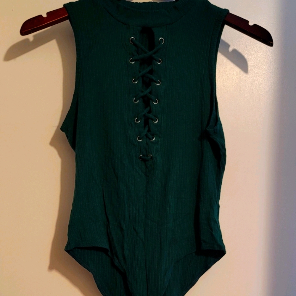 Green laced bodysuit